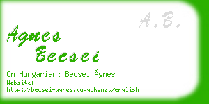 agnes becsei business card