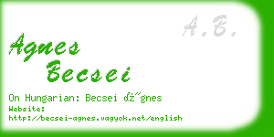 agnes becsei business card